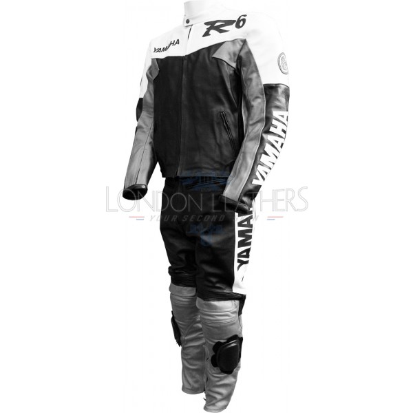 Yamaha R6 Retro Grey Motorbike Leather Suit